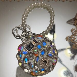 Elegant Pearl and Crystal Keychain Bag Charm